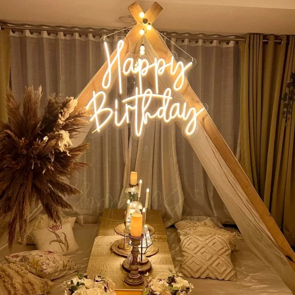 Happy Birthday Neon Sign - Afbeelding 5